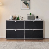 Armoire de rangement moderne modulaire en acier inoxydable Armoire de salon simple Armoire latérale