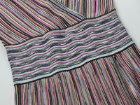 Nouvelle Arrivée 2026 – Robe Longue Élégante Femme Printemps-Été Col V Manches Longues Tricot Rayé Colorblock Coupe Évasée
