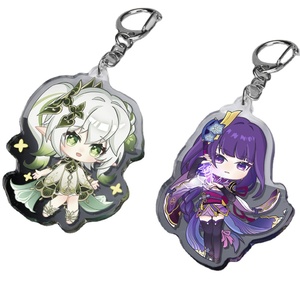 Wholesale Custom for Genshin Impact Keychain Clear Acrylic Plastic Key Ring Pendant Chinese Manufacture Keychain