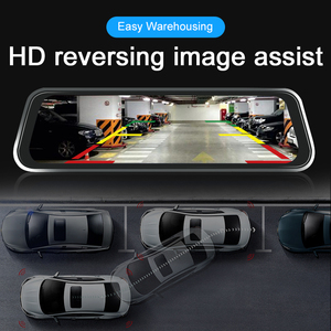 Écran tactile IPS 9,66 pouces, rétroviseur de voiture avec lecteur multimédia en streaming, <span class=keywords><strong>cam</strong></span>éra de tableau de bord avant et arrière, CarPlay sans fil, Android Auto - Product Image 3