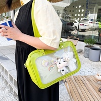 Sac de messager à bandoulière avec boucle antivol réglable en PU de couleur unie, sac de messager à bandoulière de dessin animé mignon