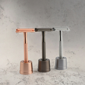 Fabricação profissional Eco-Friendly Safety <span class=keywords><strong>Razor</strong></span> <span class=keywords><strong>Double</strong></span>-<span class=keywords><strong>Edge</strong></span> Metal com alça natural durável para uso facial - Product Image 3