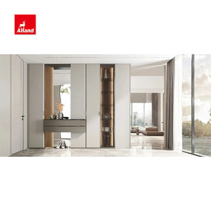 Allandcabinet Manija empotrada Tablero de partículas Gabinete abierto de melamina Interior Dormitorio <span class=keywords><strong>Armario</strong></span> en color <span class=keywords><strong>blanco</strong></span> con puerta de vidrio - Product Image 4