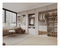 Lit d'enfant moderne 5 portes en bois Armoire pour enfants Mobilier de chambre à coucher avec miroir Bureau