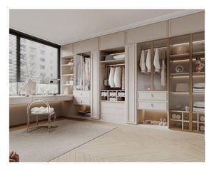 <span class=keywords><strong>Lit</strong></span> d'enfant moderne 5 portes en bois Armoire pour enfants Mobilier de chambre à coucher avec miroir Bureau - Product Image 1
