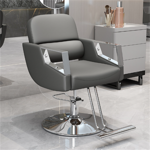 Silla de Peluquería Reclinable <span class=keywords><strong>y</strong></span> Giratoria de Cuero PU para Salón, Sillas de Barbería con Rotación de 360 Grados - Product Image 1
