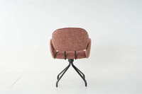 Chaise de salle à manger ergonomique pivotante à 360 degrés avec accoudoirs et pieds en métal pour la maison, le bureau, la cuisine, la salle à manger