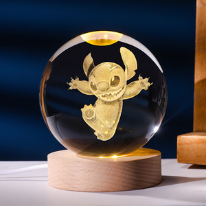 PJhonor 12 Constellations 12 <span class=keywords><strong>Signes</strong></span> du Zodiaque 6cm 8cm Sphère LED Lumineuse Système Solaire Lune Saturne Planète Cristal Gravé au Laser 3D - Product Image 1