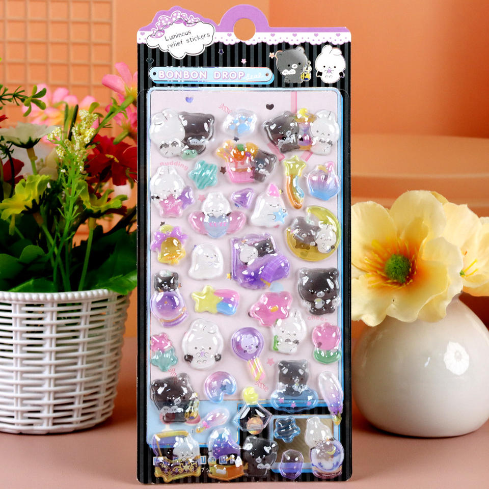 Hot-selling 3D Textured Floating Relief Stickers for Solid Children's ...