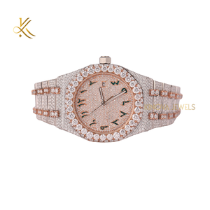 Reloj de diamantes Moissanite con manecillas luminosas, indicador de fecha y piedras deslumbrantes que ofrecen elevado rendimiento y diseño - Product Image 1