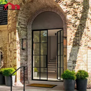 Rustico nero metallo esterno interno altalena Crittall cucina Patio finestre e acciaio ferro balcone porta in vetro francese