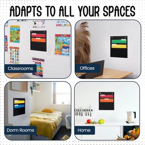Organizador de archivos de 1 bolsillo, tabla de almacenamiento para montaje en pared, color negro, 14x16 pulgadas, para uso en oficina, aula y hogar - Product Image 4