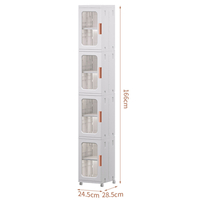 Meuble de rangement autoportant en plastique moulé par injection, design moderne, 24 cm de largeur, 4 tiroirs, multi-niveaux