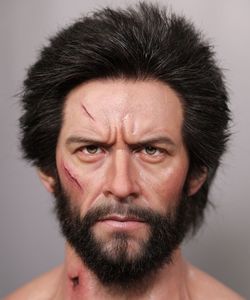 Statue de buste de célébrité réaliste sur mesure de <span class=keywords><strong>Wolverine</strong></span>, personnage de film, grandeur nature, en résine et silicone - Product Image 4