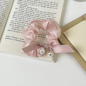 Yucat หูกระต่ายผ้าซาตินสำหรับผู้หญิง,อุปกรณ์เสริมยืดผมผูกโบว์ตาข่ายสีล้วนสไตล์เกาหลีปี2023New - Product Image 2