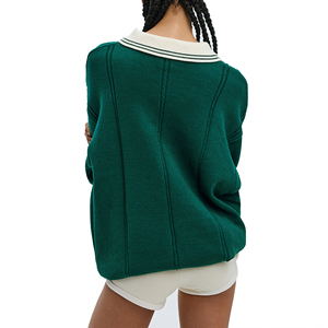 Custom Men's Polo Collar Spring and Autumn Long Sleeve <strong>Knitted</strong> <strong>Sweater</strong> Jacquard Letter Polo Neck <strong>Knitted</strong> <strong>Sweater</strong> for Men - Product Image 6