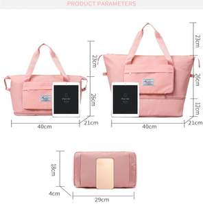 Sac de sport Oxford pliable et extensible, sec et humide séparés, sac de voyage étanche, sac de sport à bandoulière, sac de voyage pour femme - Product Image 2