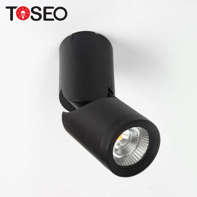 Black Surface Mounted Downlight Adjustable 90 Degree 10W Bathroom Ceiling Spotlights