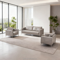 Ensemble de canapés de bureau Z903, canapé 3 places en cuir véritable et table basse pour hall d'hôtel, salle de réunion exécutive, réception d'entreprise