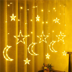 Eid Mubarak Ramadan décorations lune et étoile forme led rideau lumineux noël lumières décoratives avec prix usine - Product Image 4