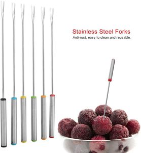 Juego de 6 Tenedores y Palillos para Barbacoa de Acero Inoxidable Resistentes al Calor, Accesorios para Barbacoa al Aire Libre, Incluye Tenedores para Hot Pot - Product Image 2