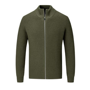 Suéteres con capucha de punto con cierre de cremallera de manga larga, cárdigan <span class=keywords><strong>para</strong></span> <span class=keywords><strong>hombre</strong></span>, tiradores de cremallera, suéteres de punto a rayas informales gruesos - Product Image 1