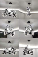 Offre Spéciale enfants moderne LED vélo lustre personnalisé Style garçon fille chambre pas cher enfants pendentifs lumière