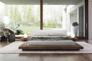 Modern High Quality Natural Solid Wood <strong>Low</strong> Profile Queen Size <strong>Bed</strong> <strong>Frame</strong> with Nightstands - Product Image 2