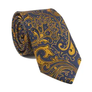 Corbata clásica de Cachemira para hombre, corbatas de seda italiana de lujo, Jacquard, con logotipo personalizado, para negocios y boda