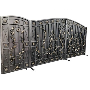 Portail en fer forgé de style européen, design métallique, entrée de luxe, portails en fer forgé - Product Image 5