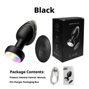 ปลั๊กก้นซิลิโคนสั่นพร้อมรีโมทคอนโทรล มีไฟ LED สีสันสดใส 10 โหมดสั่นสะเทือน ของเล่นทางเพศสำหรับผู้ชาย - Product Image 1