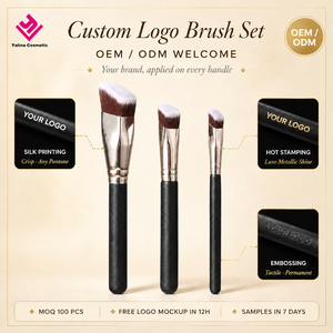Juego <span class=keywords><strong>de</strong></span> 3 <span class=keywords><strong>brochas</strong></span> <span class=keywords><strong>de</strong></span> <span class=keywords><strong>maquillaje</strong></span> Kabuki angulares con mango <span class=keywords><strong>de</strong></span> madera, pelo sintético, virola gruesa <span class=keywords><strong>de</strong></span> aluminio y logotipo personalizado - Product Image 1