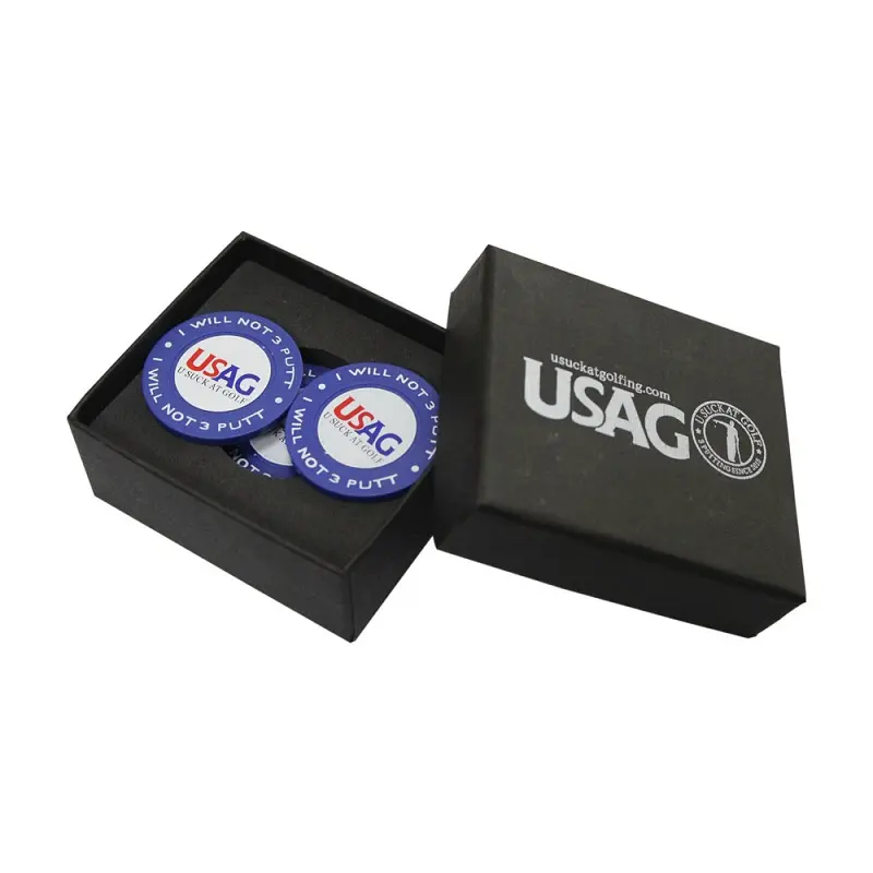 Customized magnetic golf ball markers gift set plastic golf poker chip with company logo