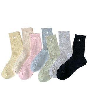 Women's Mid Calf Socks Thin Hollow Mesh Slouch Socks With Shell Decoration Milk White Japanese Style Breathable Casual Socks - Product Image 5