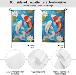 Koi Fish <span class=keywords><strong>Garden</strong></span> <span class=keywords><strong>Flag</strong></span> 12x18 in Banderas de patio de doble cara Lawn Sign Decor No Flagstand - Product Image 2