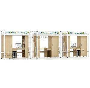 Meubles de dortoir universitaire, ensemble de lit Loft Triple en métal avec grands escaliers - Product Image 3