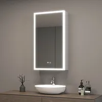Armarios de espejos montados en la pared, nuevo diseño con luz LED interior para proyecto de hotel, armario de espejo inteligente