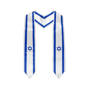 Custom Design Graduation Stole Israel Flag Graduate Sash Scarf Graduation Gift for International Student