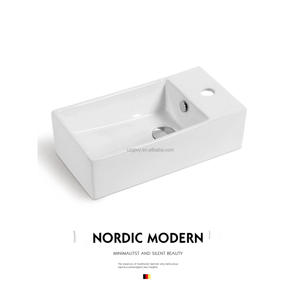 خزانة حمام مستطيلة مخصصة مع حوض غسيل وحوض غسيل يدوي - Product Image 1