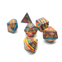 Nouvel ensemble de dés polyédriques synthétiques à prix réduit, design arc-en-ciel, finition soyeuse, pour jeux de rôle DND et jeux de table