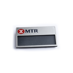 Customized Logo Portable Stainless Steel Black Rectangle Nameplate Office Name <b>Badge</b> - Product Image 1