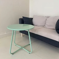 Table basse moderne en métal avec structure en fer, petite taille, pour usage extérieur/intérieur dans le jardin, le balcon, le salon