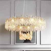Lustre en verre rond simple de style postmoderne, moderne et luxueux, de haute qualité, pour hôtel, salle à manger, chambre à coucher