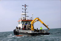 Grue marine pliable au design compact pour les petits bateaux de travail et les applications de navires côtiers