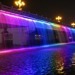 Настенные светодиодные светильники, мост, Осенний водопад, музыкальный настенный фонтан
