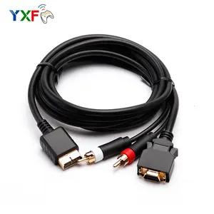 High quality HDTV D-Video D-Terminal AV Cable for Sony PlayStation PS2 for PS3 VGA cable