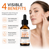 Sérum raffermissant GHK-Cu 5 peptides avec acide hyaluronique, hydratant, lissant, anti-rides, anti-âge, pour une peau éclatante