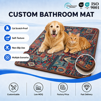 Tapis de sol en velours éponge patchwork bleu sarcelle, motif blocs de mosaïque persane, avec envers antidérapant et protection anti-griffures pour la maison et le salon