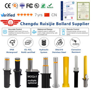 Borne de stationnement rétractable entièrement automatique en acier inoxydable 304, qualité ingénieur, réfléchissante, protection IP68, résistante à l'eau - Product Image 1