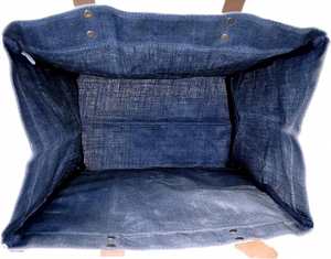 Grand sac fourre-tout écologique réutilisable en jute et coton avec poignée en cuir du marché - Product Image 2